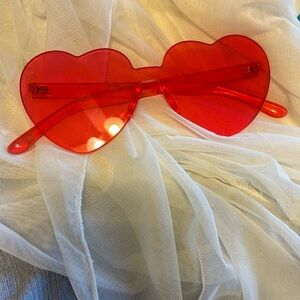 Heart-Shaped Hot Pink Sunglasses